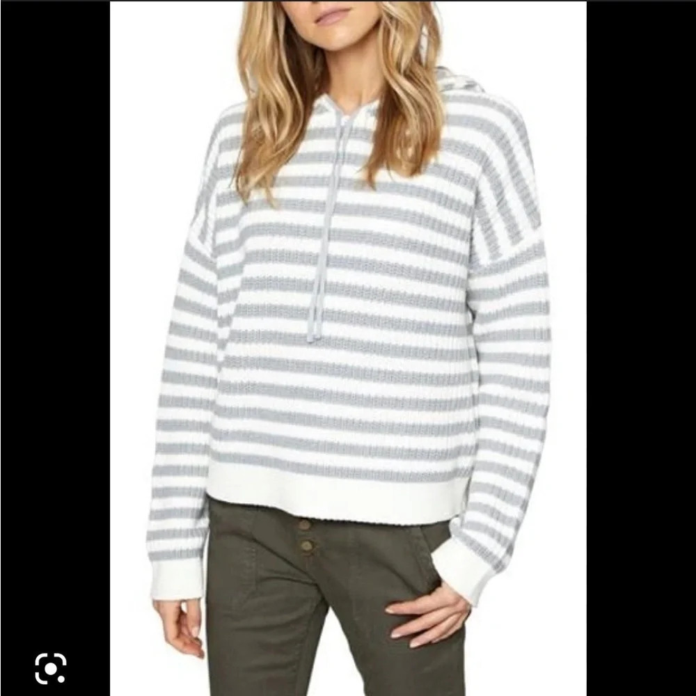 SANCTUARY HARLOW STRIPED HOODIE SWEATER